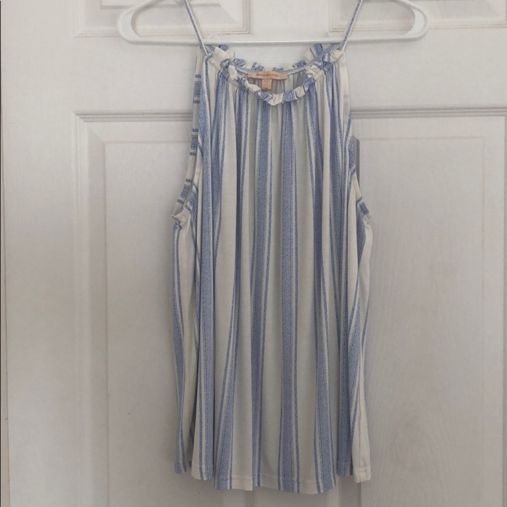 Blue and White striped tank top